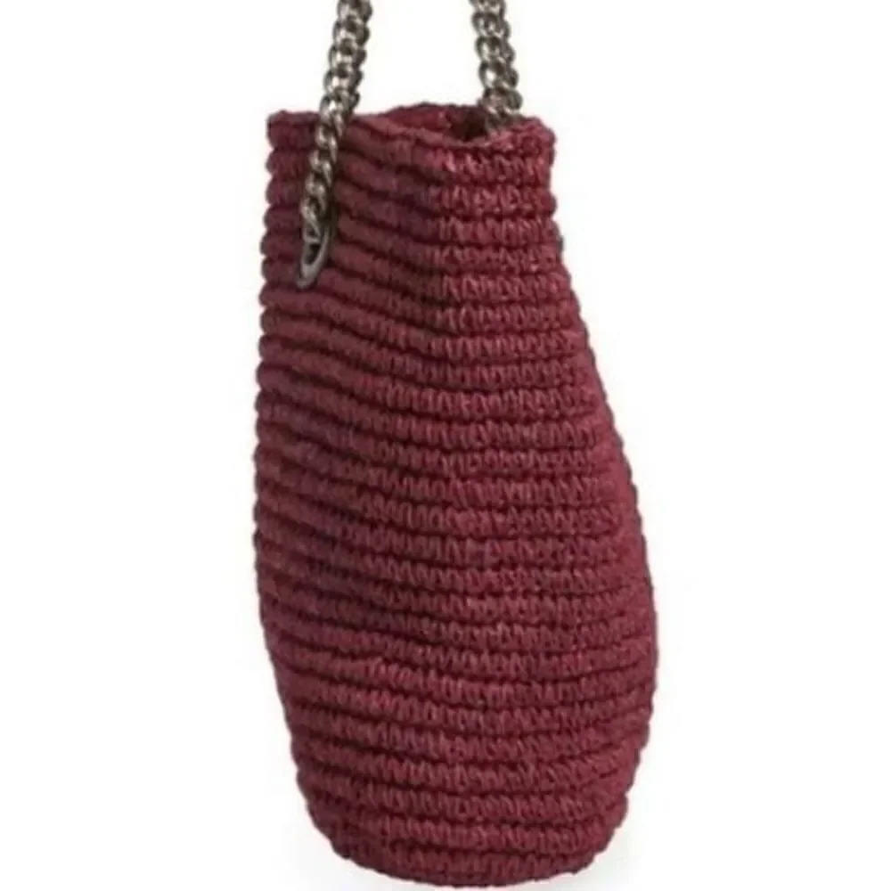 Kurt Geiger London Chelsea Raffia Tote, Shopper Hobo Bag,Deep Purple ,Eagle Head